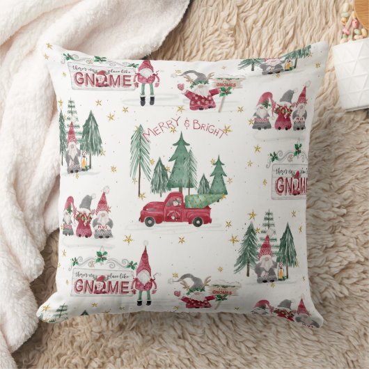 かわいいクリスマス格言レッドトラックフォレストツリーホリー クッション (ブランケット)