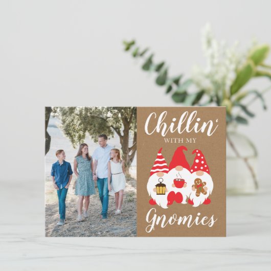かわいいクリスマス格言家族の写真 シーズンカード (スタンド正面)