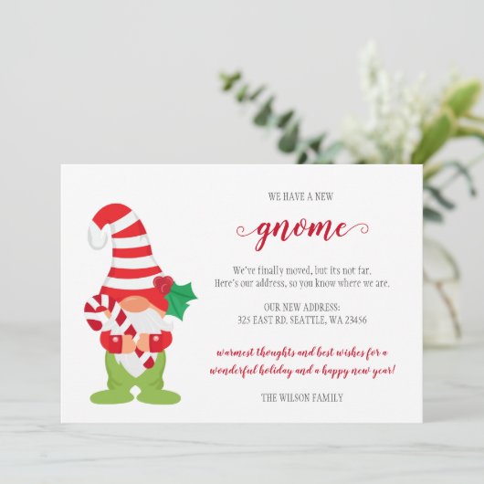 かわいいクリスマス格言引っ越しましたホリデーカード (スタンド正面)