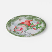 かわいいクリスマス格言誕生日パーティー ペーパープレート (アングル)