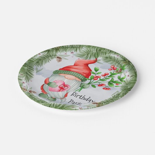 かわいいクリスマス格言誕生日パーティー ペーパープレート (アングル)