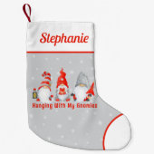 かわいいクリスマス格言 パーソナライズされた スモールクリスマスストッキング (正面)