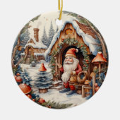 かわいいクリスマス格言 パーソナライズされた セラミックオーナメント (正面)