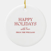 かわいいクリスマス格言 パーソナライズされた セラミックオーナメント (裏面)