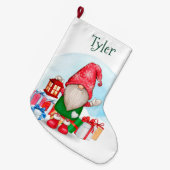 かわいいクリスマス格言(名前) ラージクリスマスストッキング (正面 (吊り時))