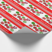 かわいいクリスマス棒つきキャンデー ラッピングペーパー (角)