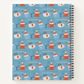 かわいいクリスマス海動物魚カニ青レッド ノートブック (裏面)