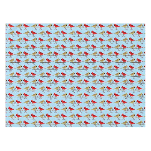 かわいいクリスマス深紅色と赤いベリーパターン(の模様が)ある テーブルクロス (正面(横))