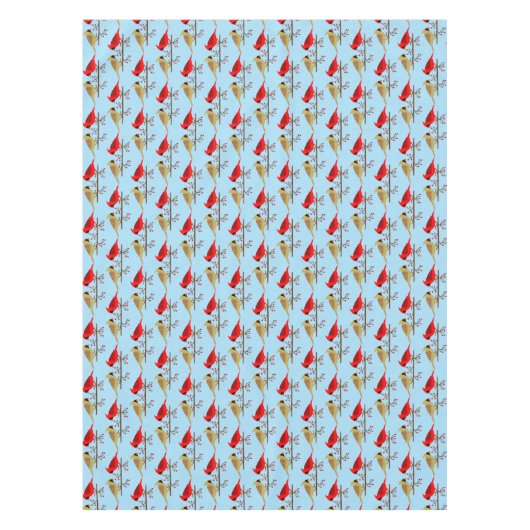 かわいいクリスマス深紅色と赤いベリーパターン(の模様が)ある テーブルクロス (正面)