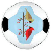 かわいいクリスマス深紅色と赤い果実 サッカーボール (回転)