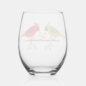 かわいいクリスマス深紅色と赤い果実 ステムなしワイングラス (裏面)