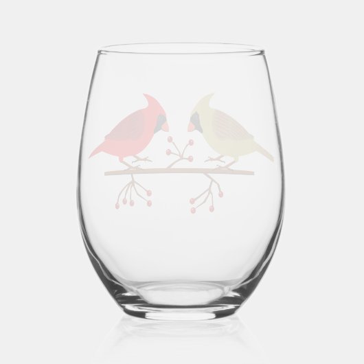 かわいいクリスマス深紅色と赤い果実 ステムなしワイングラス (裏面)