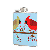 かわいいクリスマス深紅色と赤い果実 フラスク (左)