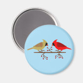 かわいいクリスマス深紅色と赤い果実 マグネット (正面/裏面)