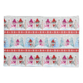 かわいいクリスマス漫画の子犬のパターン 枕カバー (裏面)