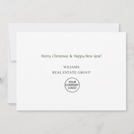 かわいいクリスマス漫画トナカイのグリーティングホリデー サンキューカード (裏面)