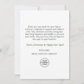 かわいいクリスマス漫画トナカイのグリーティングホリデー サンキューカード (裏面)