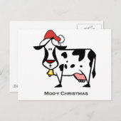 かわいいクリスマス牛 シーズンポストカード (正面/裏面)