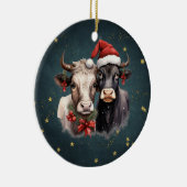 かわいいクリスマス牛 セラミックオーナメント (右)