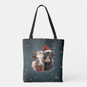 かわいいクリスマス牛 トートバッグ (裏面)