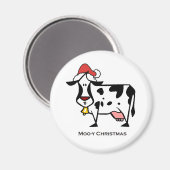 かわいいクリスマス牛 マグネット (正面/裏面)