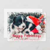 かわいいクリスマス犬たちハッピーパワリー シーズンポストカード (正面/裏面)