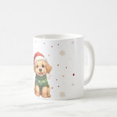 かわいいクリスマス犬のデザイン コーヒーマグカップ (正面右)