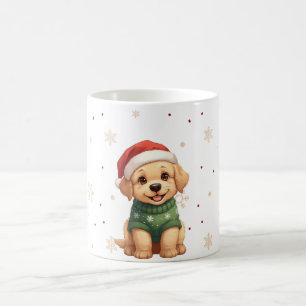 かわいいクリスマス犬のデザイン コーヒーマグカップ