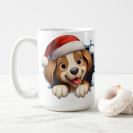 かわいいクリスマス犬の壁図解入りの、写真付きの越し コーヒーマグカップ