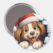 かわいいクリスマス犬の壁図解入りの、写真付きの越し マグネット (正面/裏面)
