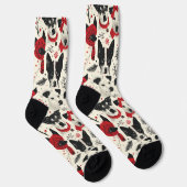 かわいいクリスマス犬の継ぎ目なしパターン ソックス (右)