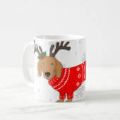 かわいいクリスマス犬 コーヒーマグカップ (正面左)
