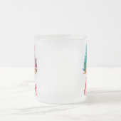 かわいいクリスマス犬 フロストグラスマグカップ (中央)