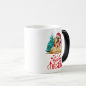 かわいいクリスマス犬 モーフィングマグカップ (正面右)