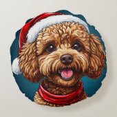 かわいいクリスマス犬 ラウンドクッション (裏面)