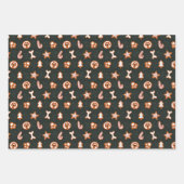 かわいいクリスマス犬 ラッピングペーパーシート (正面3)