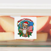 かわいいクリスマス犬 ラベル (貼付)