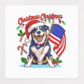 かわいいクリスマス犬 ラベル (デザイン2)