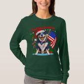 かわいいクリスマス犬 Tシャツ (正面)
