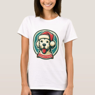かわいいクリスマス犬 Tシャツ