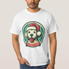 かわいいクリスマス犬 Tシャツ