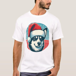 かわいいクリスマス犬 Tシャツ