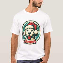 かわいいクリスマス犬 Tシャツ