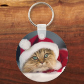 かわいいクリスマス猫うそつき キーホルダー (正面)