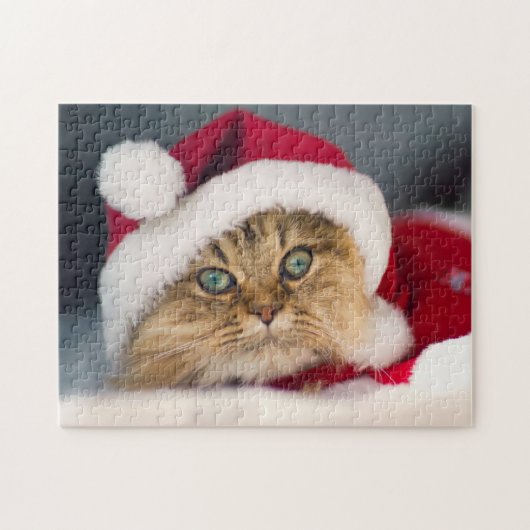 かわいいクリスマス猫うそつき ジグソーパズル (横)