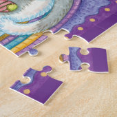 かわいいクリスマス猫がネズミと一緒に靴下で寝ている ジグソーパズル (側面)