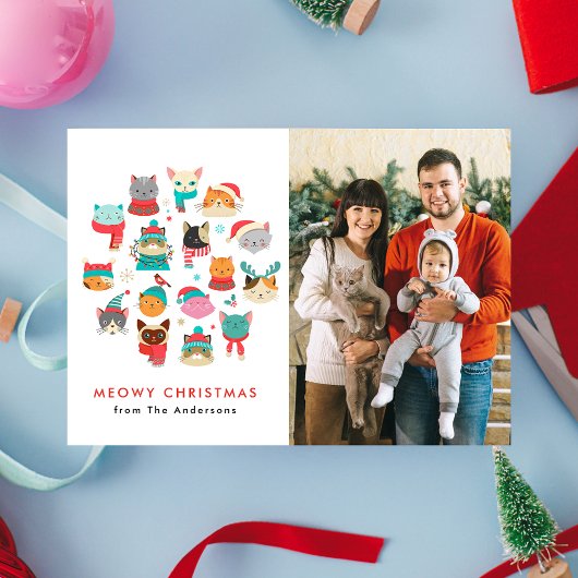 かわいいクリスマス猫たちクリスマスフォト シーズンカード