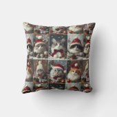 かわいいクリスマス猫たち冬素朴動物 クッション (裏面)