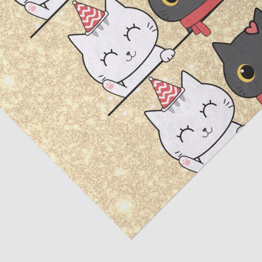 かわいいクリスマス猫たち顔ムワイクリスマス 薄葉紙 (詳細)