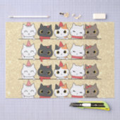 かわいいクリスマス猫たち顔ムワイクリスマス 薄葉紙 (クラフト)